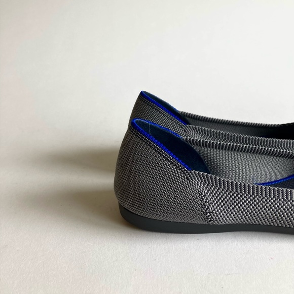 New Rothy’s Grey Blue Fabric Rubber Outsole Point Toe Loafers size 6 - Picture 4 of 15